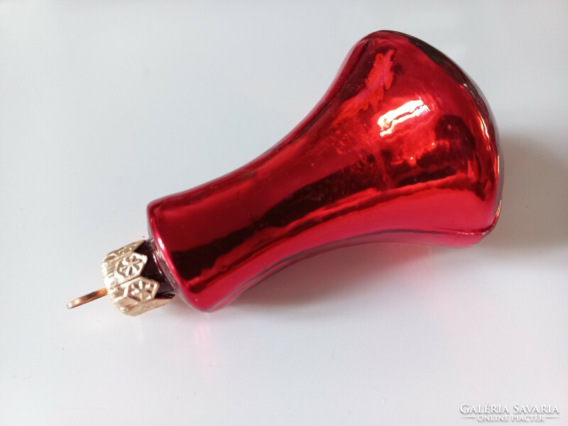 Red slim bell, glass Christmas tree decoration