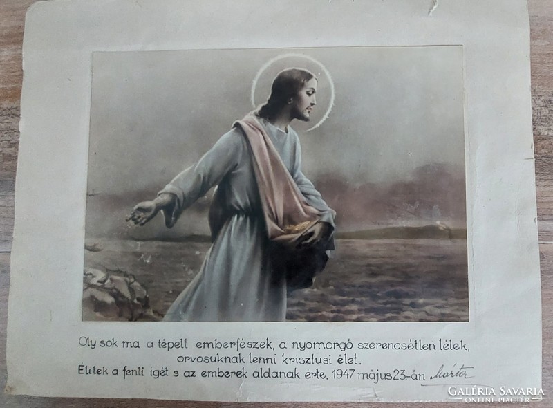 Medikusoknak ! Ajándéknak is ! Krisztusi élet - Orvosok dicsérete 1947-ből - szentkép
