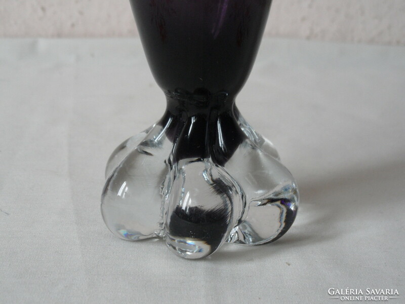 Purple cast glass vase