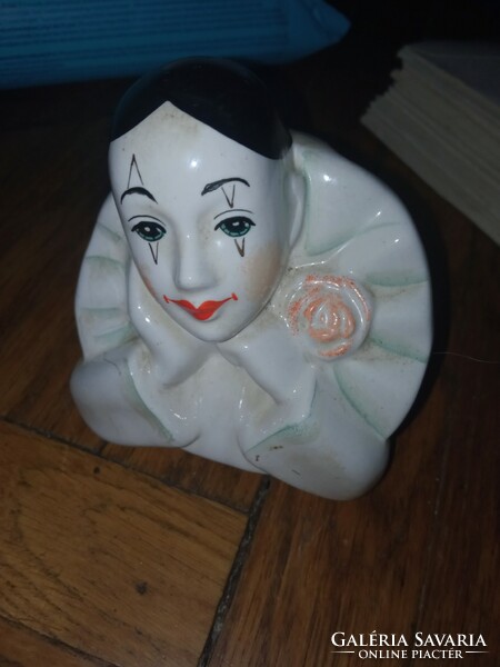 Pierrot harlequin porcelán