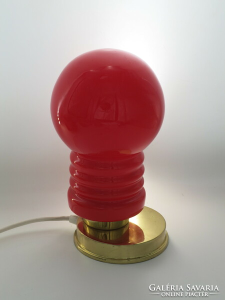 Mid-century space age red glass design lamp