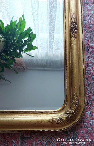 Antique Biedermeier mirror in a gilded frame 90x60