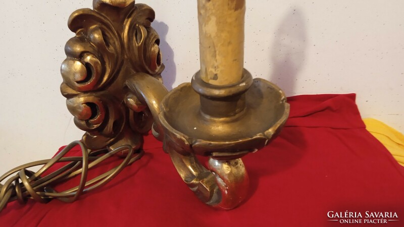Antique wooden carved wall arm