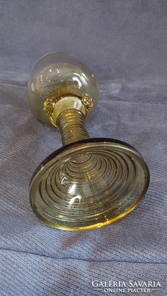 Glass cup with a ring base, green
