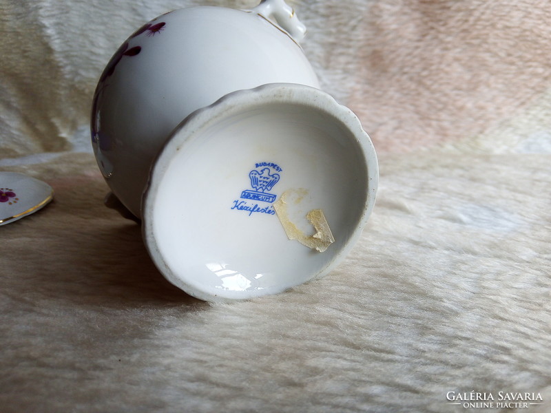 Hand painted aquincum porcelain mustard holder