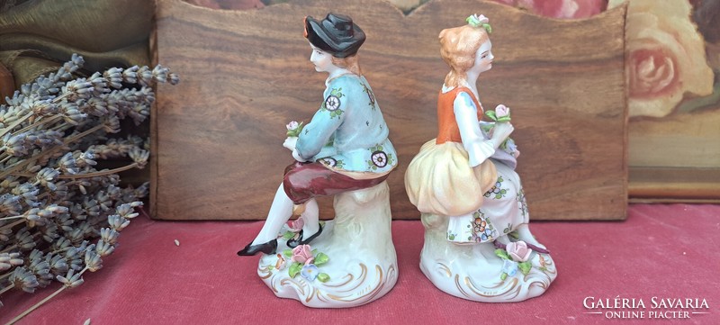 Pair of antique sitzendorf porcelain figurines