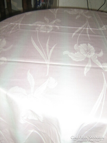 Beautiful pink lily damask tablecloth