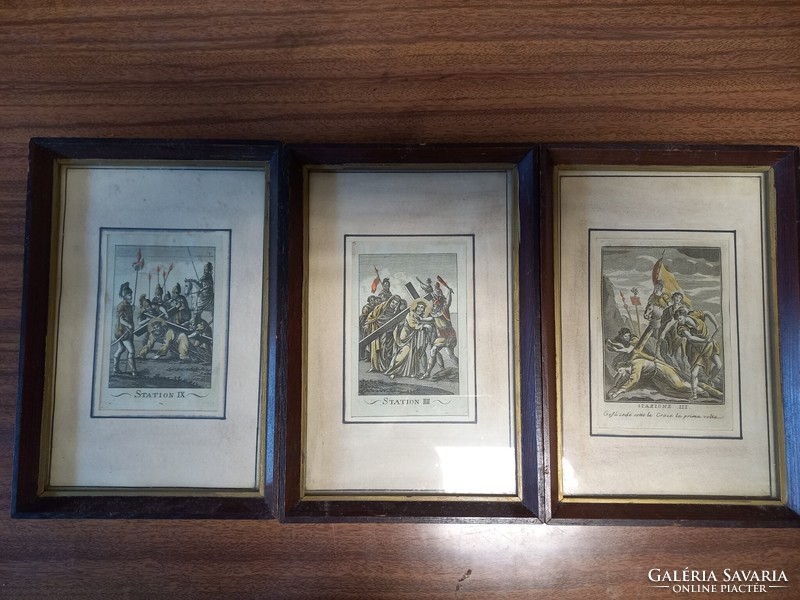 Antique church-themed etchings, 9 pieces, size 17 cmx25 cm.