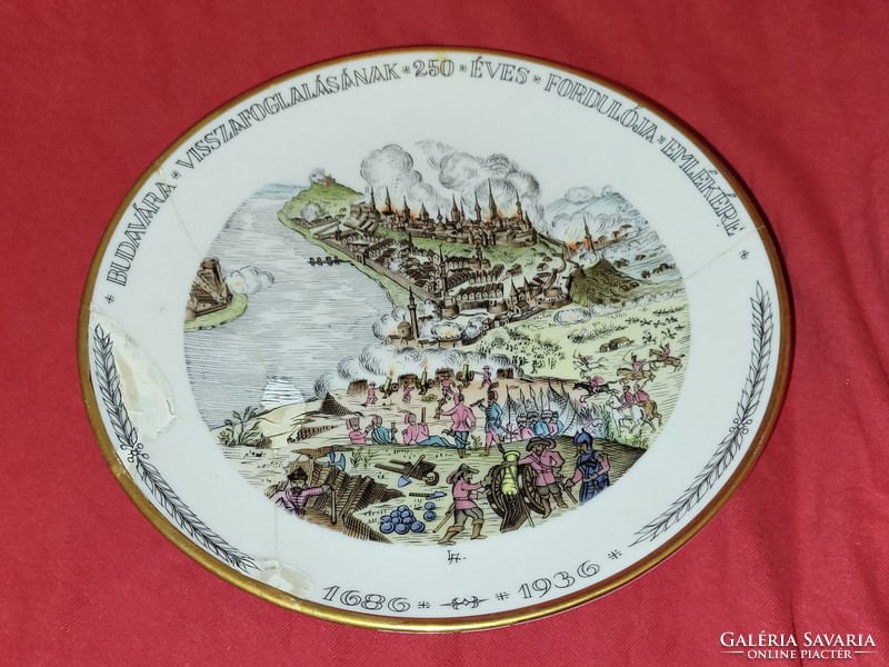 Herendi tányér Budavár visszafoglalása emlékére ritka