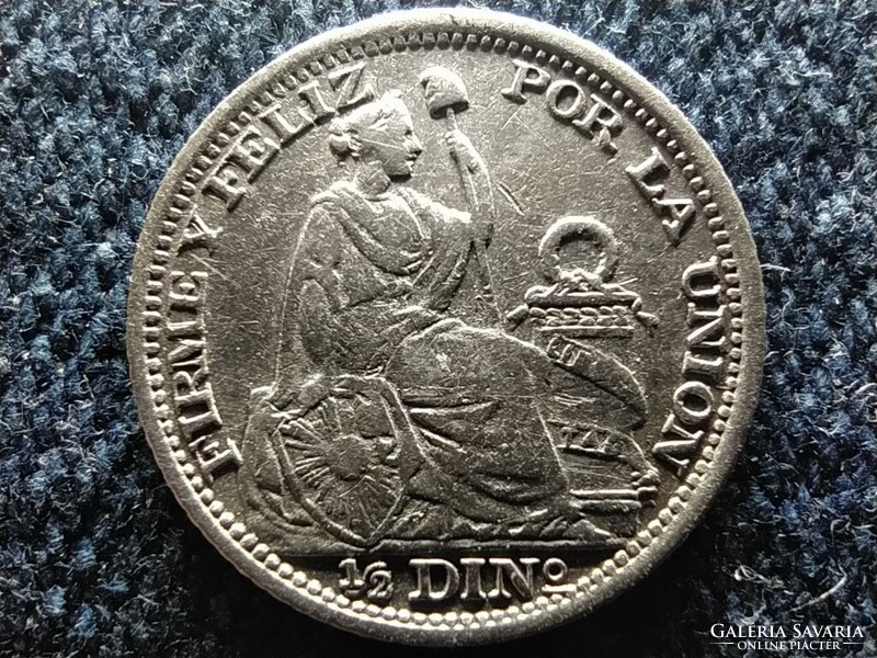 Peru Köztársaság (1822-napjainkig) .900 ezüst 1/2 Din 1892 (id60102)