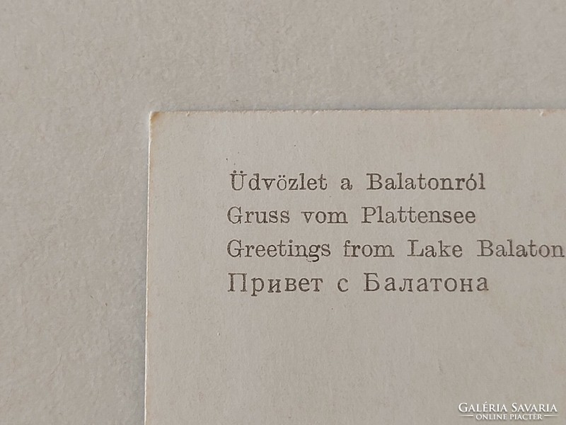 Régi képeslap 1961 Balaton fotó levelezőlap naplemente vitorlás