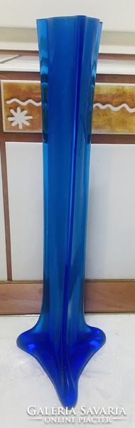 Hibátlan Gyönyörű Kobaltkék Üveg váza szálváza 30 cm magas