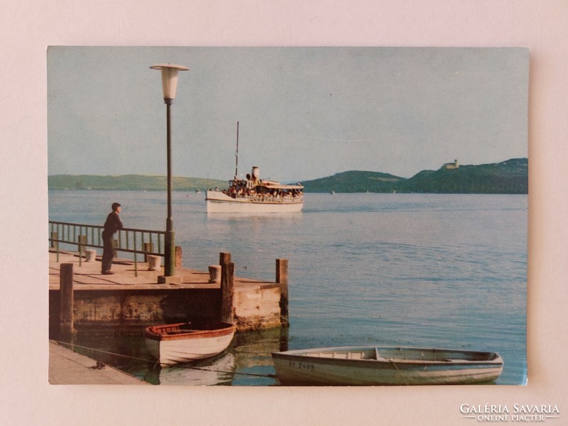 Régi képeslap 1972 fotó levelezőlap Balatonfüred kikötő