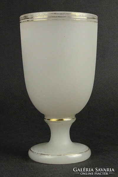 1O217 Antik Biedermeier talpas fújt üveg pohár 13 cm