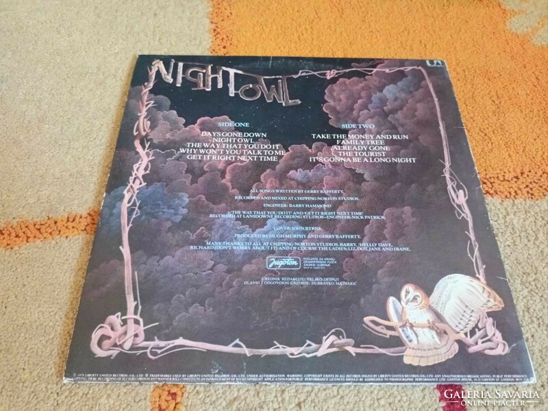 Gerry Rafferty - Night Owl retró bakelit lemez LP 1979