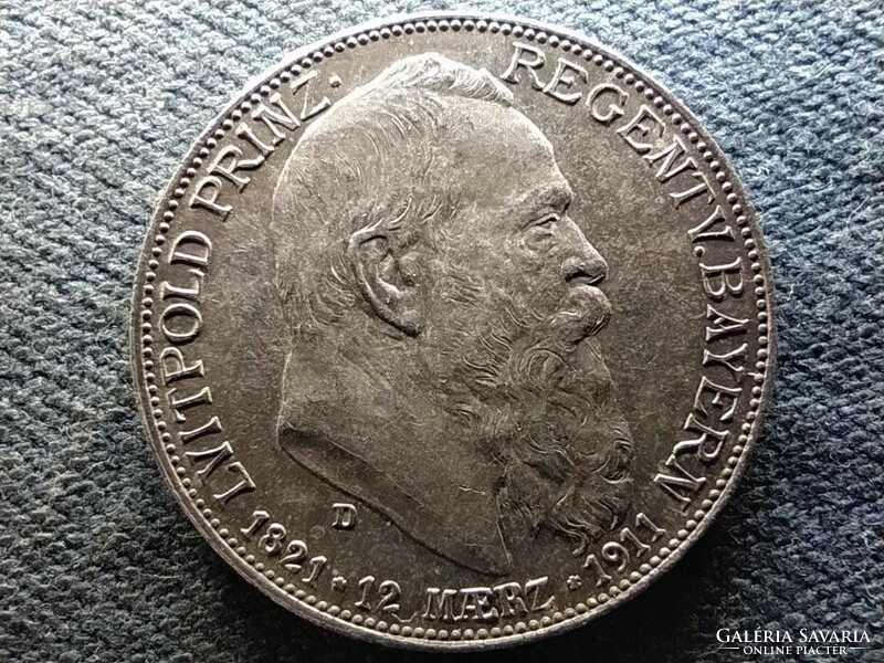 German States of Bavaria Leopold (1821-1912) .900 Silver 2 marks 1911 d (id72948)