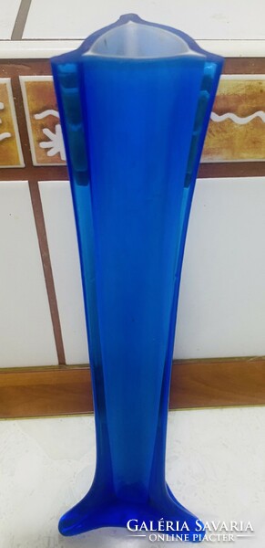 Hibátlan Gyönyörű Kobaltkék Üveg váza szálváza 30 cm magas