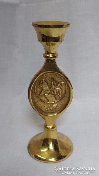 Swedish, scandia massing copper candle holder with arrow horoscope