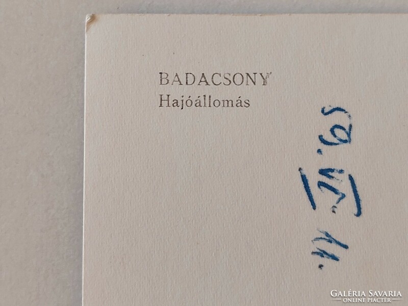 Régi képeslap 1959 Balaton fotó levelezőlap Badacsony hajóállomás