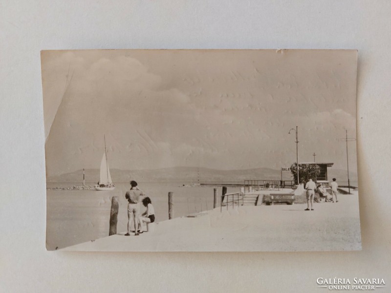 Régi képeslap fotó levelezőlap Balatonlelle kikötő