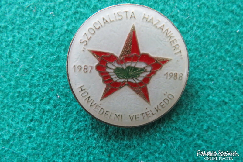 Szocialista hazánkért honvédelmi vetélkedő 1987-1988 kitűző