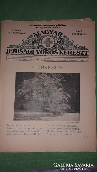 Antique 1942. February Hungarian Youth Red Cross school monthly newspaper according to the pictures