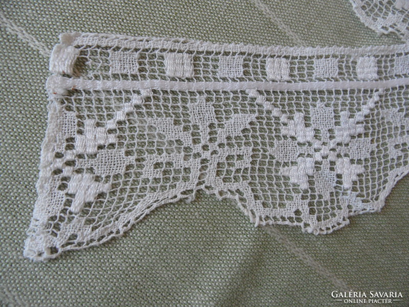 Hand crocheted lace shelf strip