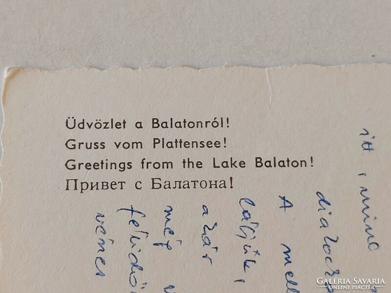 Régi képeslap 1970 Balaton fotó levelezőlap Vándormadár vitorlás hajó