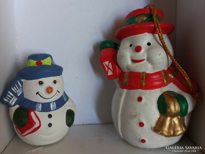 Cute ceramic snowman couple Christmas decoration