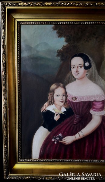 Fk/381. - Ernő Gebauer - portrait of mother and daughter