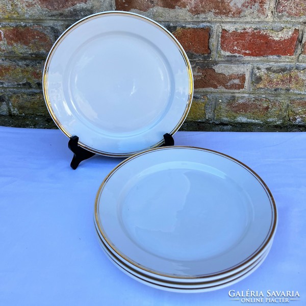 4 Alföldi gold-edged - double-striped porcelain flat plates 24 cm