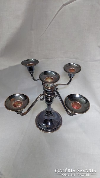 Silver-plated five-prong candle holder