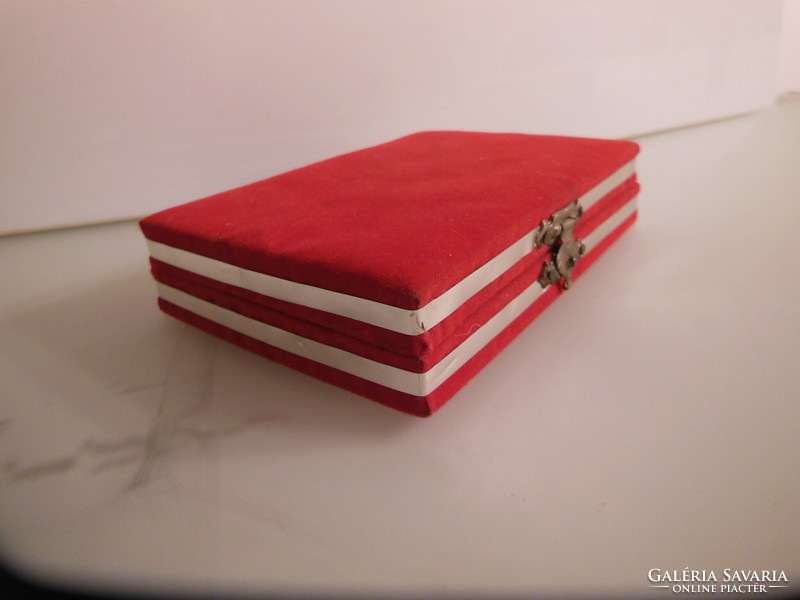 Book page - silver - copper - 10 x 7 cm - box - 13 x 9 x 3 cm - wooden box - on dark red velvet - flawless