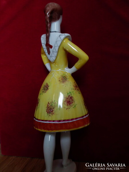 Hollóházi porcelán - Táncoló nő bujáki népviseletben 24,5cm