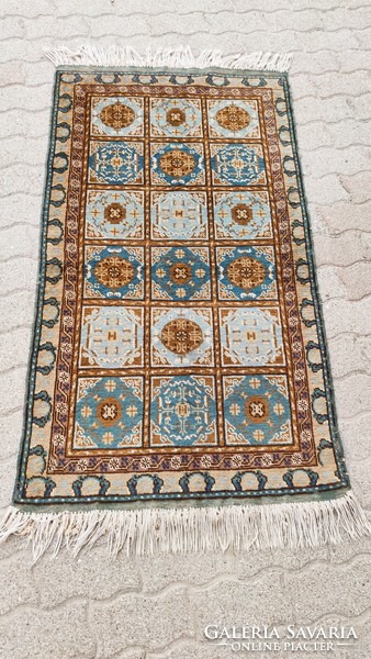 Previously restored, antique medallion hand-knotted Afghan rug 168*89 cm
