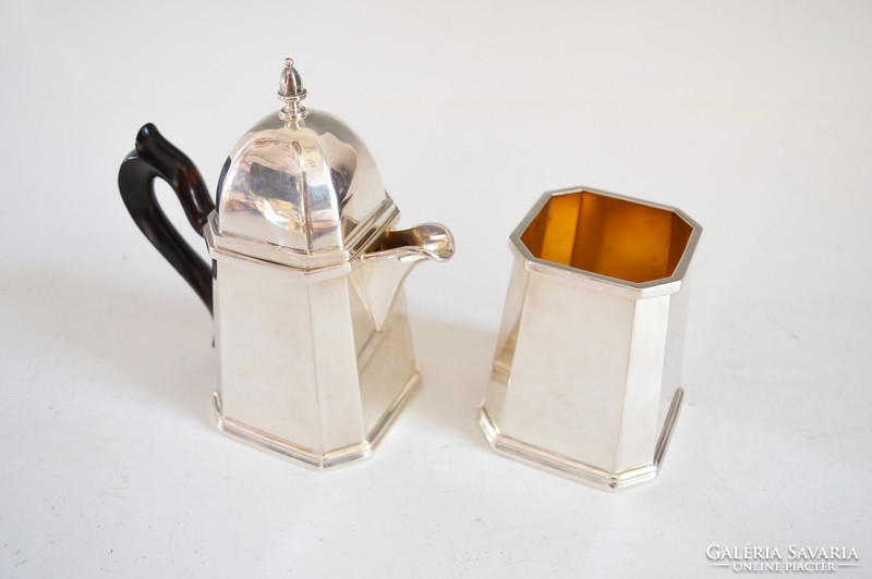 Silver art deco style pouring and sugar bowl