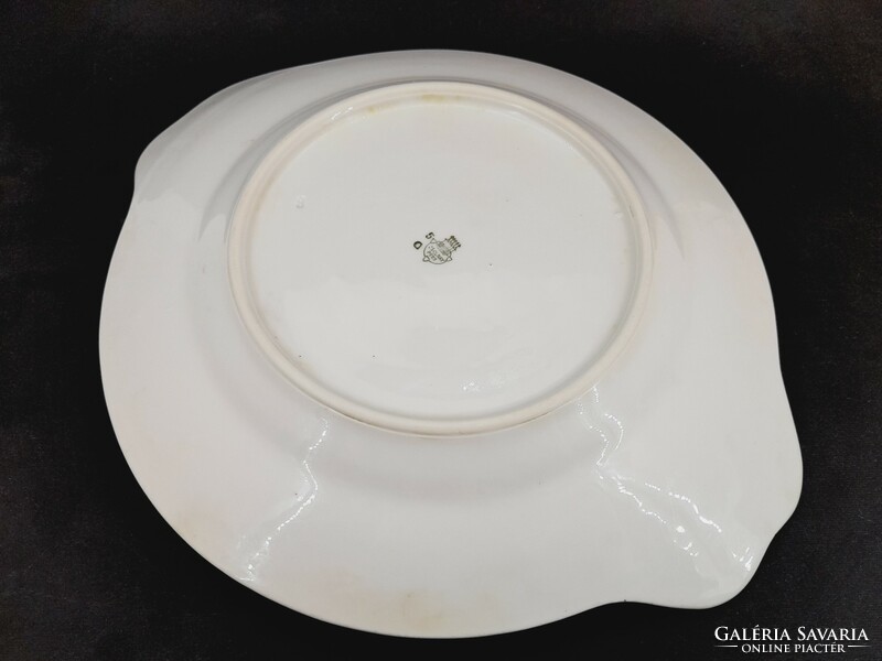 Zsolnay white porcelain serving bowl with indigo pattern, side dish