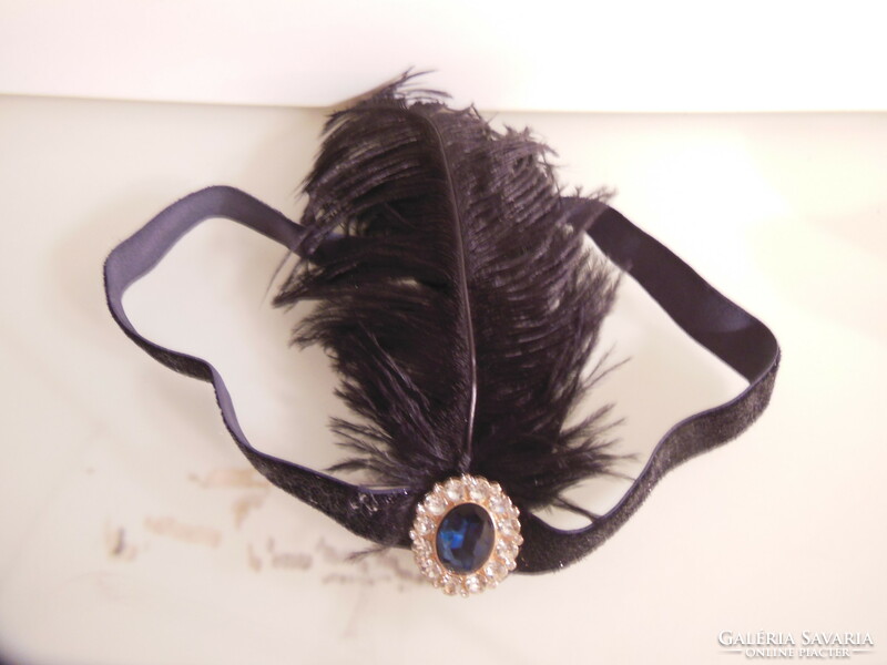 Headdress - miss fisher - new - rhinestones - feathers - 16 x 10 cm - beautiful