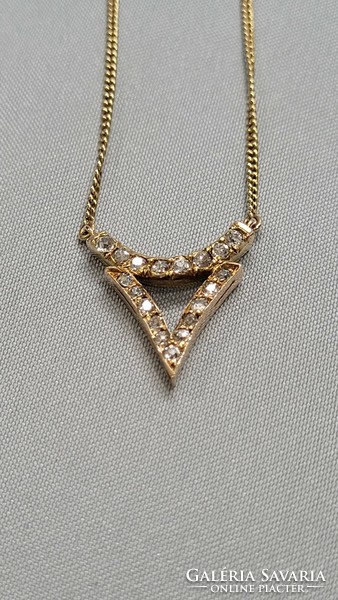 14 K gold brill, diamond necklace 5.13 g