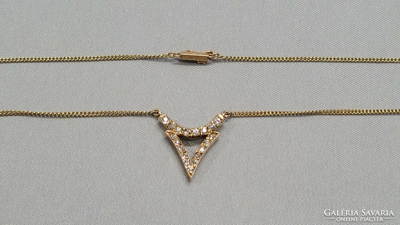 14 K gold brill, diamond necklace 5.13 g