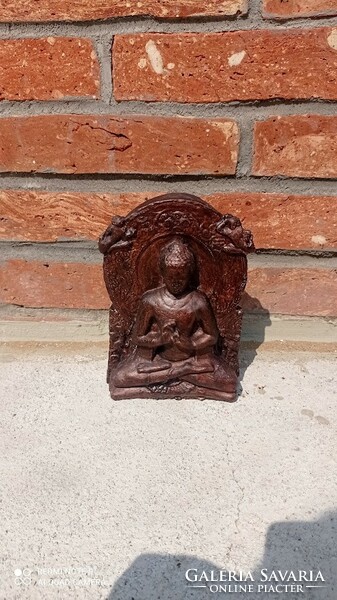 Kis Buddha  szobor, szentély dísze ülő meditáló Buddha figura