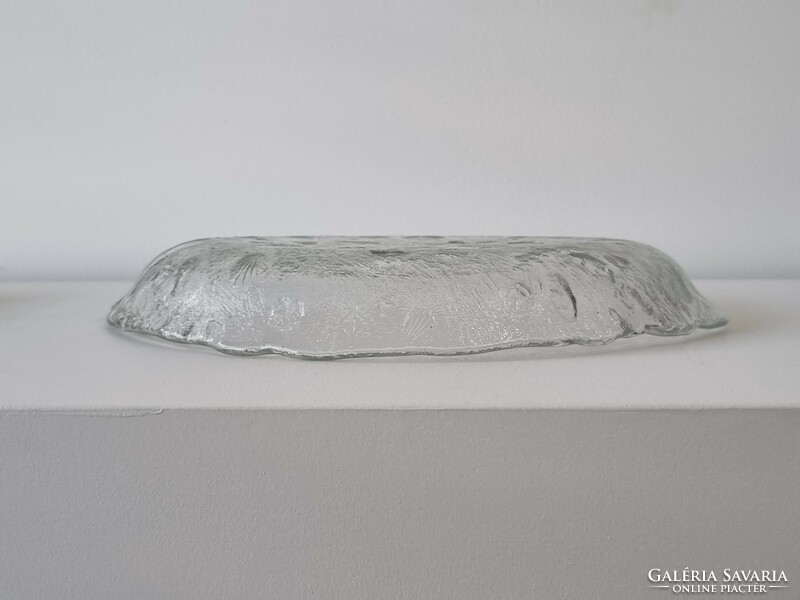 Kagylómintás skandináv stílusú  jégüveg kínáló- 30 cm