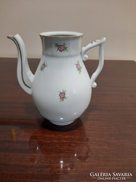 Herendi mályva virágmintás porcelán teás kanna, tea kiöntő