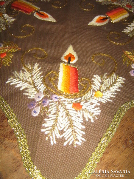Wonderful hand embroidered Christmas woven tablecloth