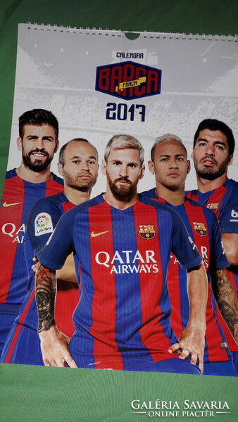 2017. Fc barcelona football official fan wall calendar poster 43 x 30 cm good condition
