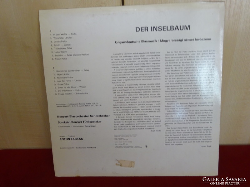 VINYL nagylemez, QUALITON SLPM 16634 - stereo. Magyarországi német fúvószene. Jókai.