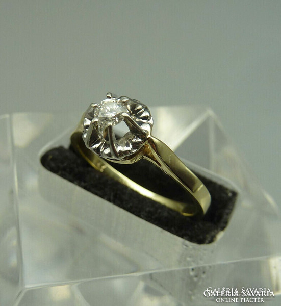 Brillel Soliter 14 kr.arany gyűrű.Tanúsítvánnyal