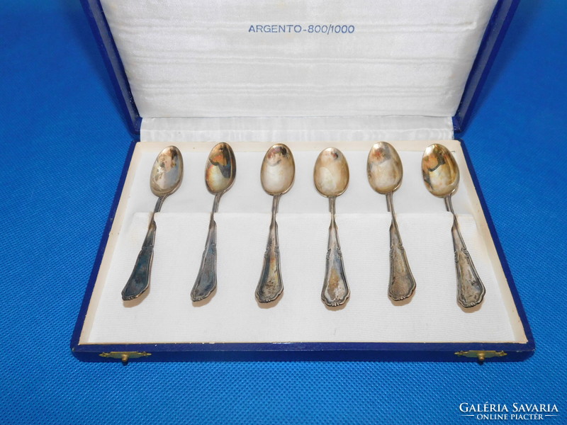 Silver set of 6 tea and cappuccino spoons 73 gr 12 cm