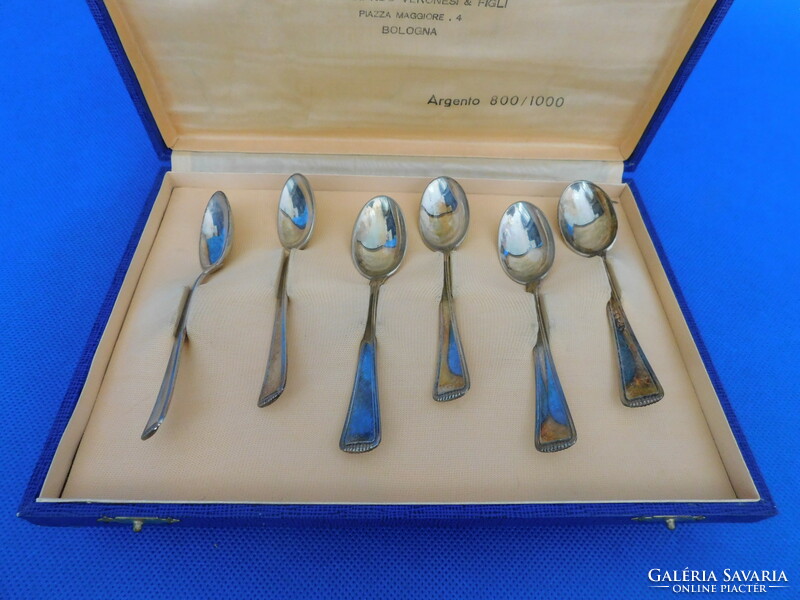 Silver set of 6 tea and cappuccino spoons 119 gr 12 cm