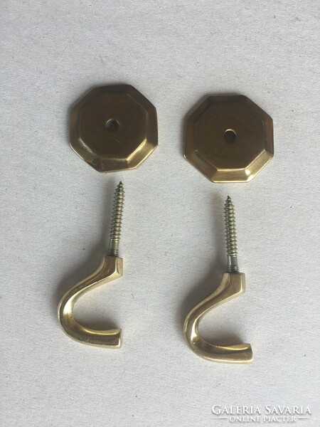 Pair of copper curtain hooks